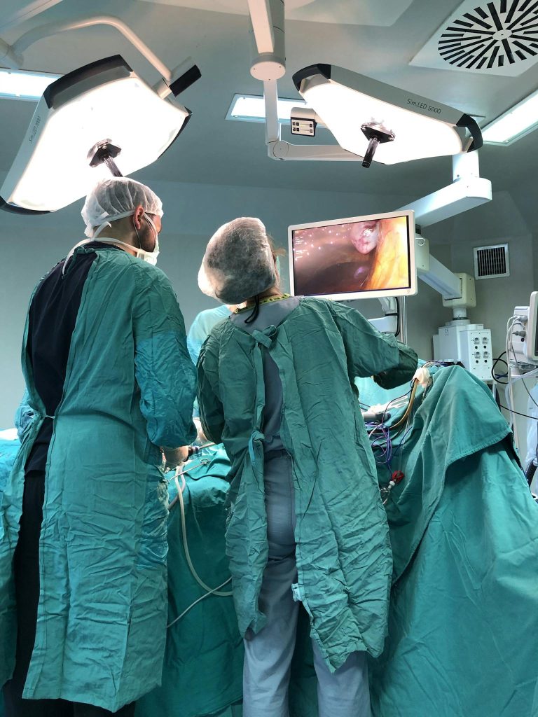 Doctors Performing a Plastic Surgery in an Operating Theatre